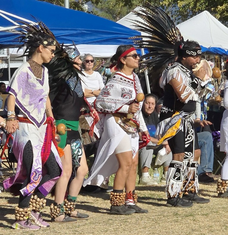 Pahrump Social Powwow - image of several members of the Gourde dancers team.
