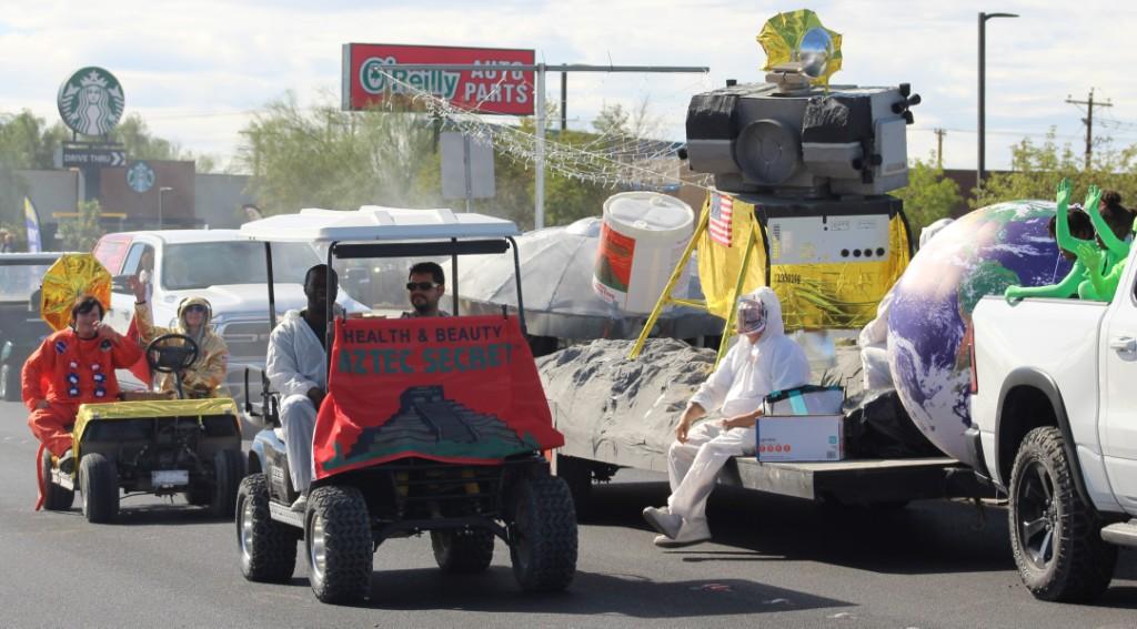 Pahrump Fall Festival Parade & Car Show - image of Aztec Secret Health & Beauty Float.