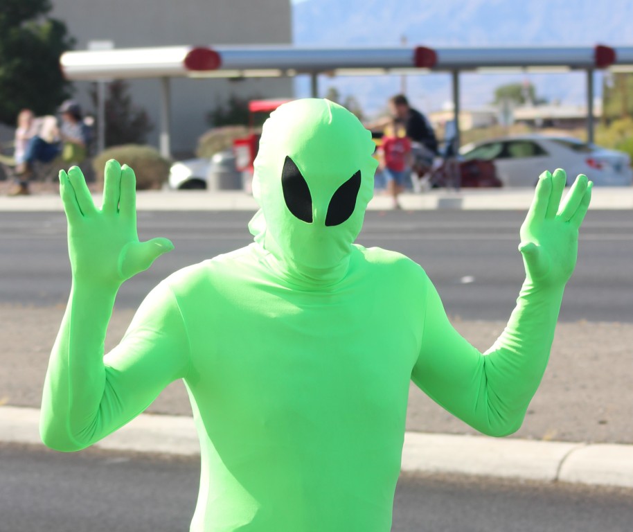 Pahrump Fall Festival Parade & Car Show - image of a person dressed as an alien.