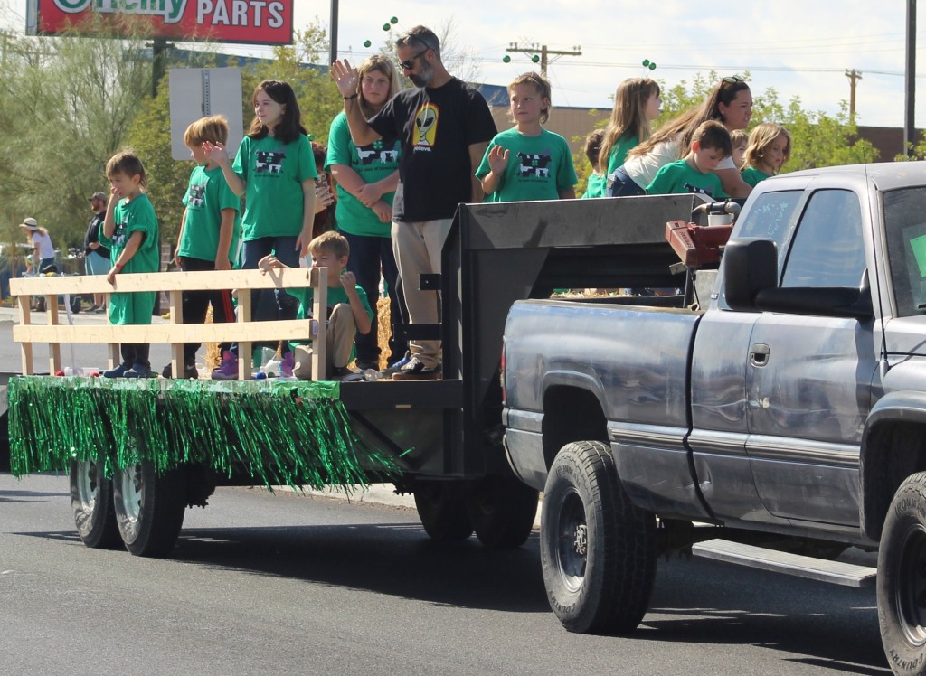 Pahrump Fall Festival Parade & Car Show - image of 4H Club float and followers.