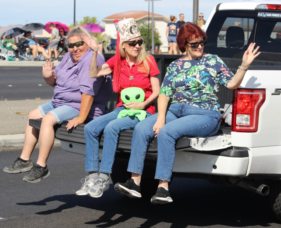 Pahrump Fall Festival Parade & Car Show - image of Zel-Neva Past High Priestess and her followers float.