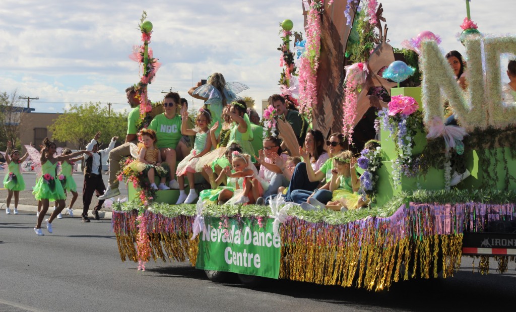 Pahrump Fall Festival Parade & Car Show - image of Nevada Dance Centre Float and dancers.