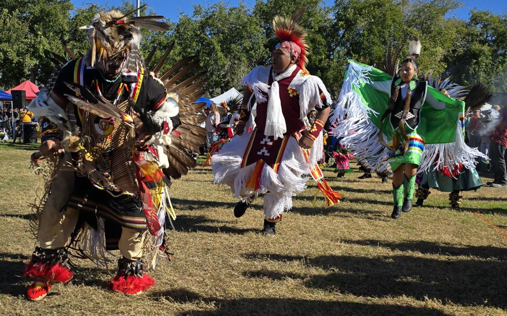 Pahrump Social Powwow 2025: Wide angle image of participants in the Grand Entry.