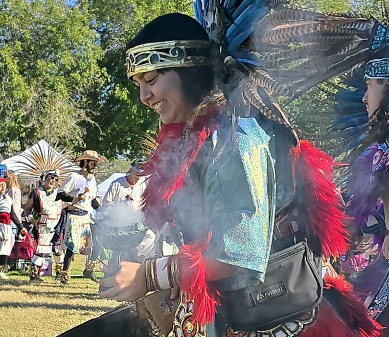 Pahrump Social Powwow 2025: Wide angle image of participants in the Grand Entry.