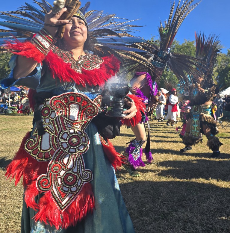 Pahrump Social Powwow 2025: Wide angle image of participants in the Grand Entry.
