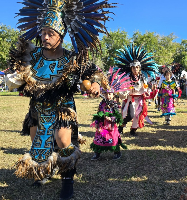 Pahrump Social Powwow 2025: Wide angle image of participants in the Grand Entry.
