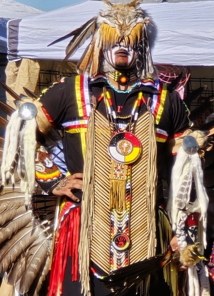 Pahrump Social Powwow 2025:  Image of resting participant in the Grand Entry.