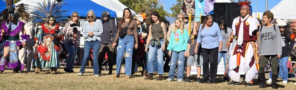Pahrump Social Powwow 2025:  First image of audience participation in the Grand Entry.