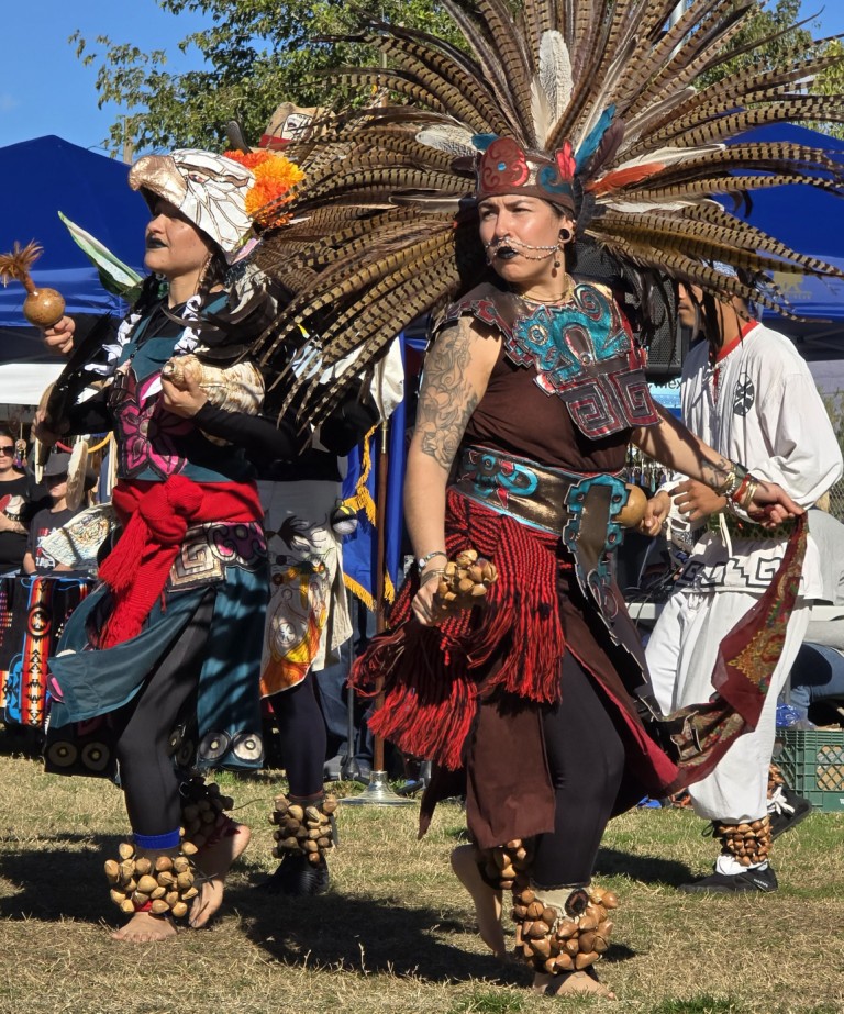 Pahrump Social Powwow 2025:  First image of the spectacular Gourde dancers' routine.