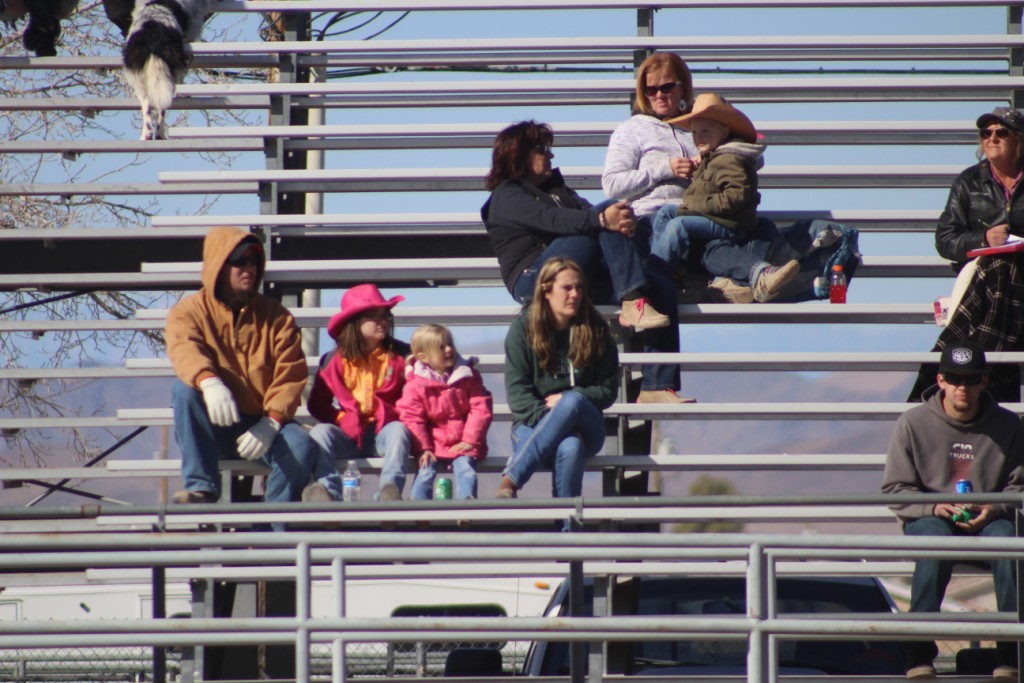McCullough Arena grandstand crowd watching Pahrump Valley HS Rodeo as seen in: Pahrump Valley; Pahrump NV; Pahrump, Nevada; rodeo Moapa Valley HS, rodeo Las Vegas HS & rodeo Boulder City HS