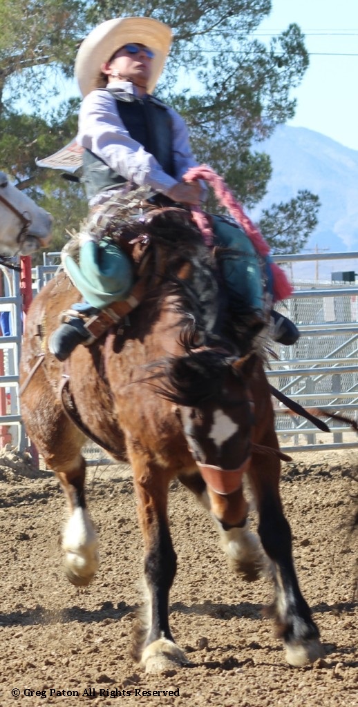 Saddle bronc riding As seen in high school rodeos: Humboldt; Las Vegas; Moapa Valley; Mccullough; Pahrump; and Petrack.