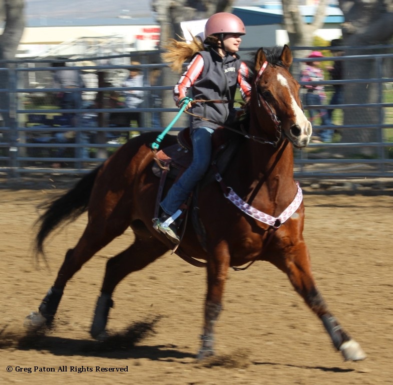 Pole-bending event, contestant races to finish of time trials at McCullough Arena, Pahrump Nevada, as seen in rodeos: Alamo; Alamo HS; Battle Mountain; Battle Mountain HS; Boulder City; Boulder City HS; Pahrump; Pahrump Valley; Pahrump Valley HS; Elko; Elko HS; Eureka; Eureka HS; Fallon; Fallon HS; Fernley; Fernley HS; Humboldt; Humboldt HS; Las Vegas; Moapa Valley; Moapa Valley HS; Spanish Springs; Spanish Springs HS; Washoe; Washoe HS; Wells; Wells HS; White Pine; White Pine HS; NSHSRA; Priefert Pavilion; & South Point; Petrack; & Petrack Park.