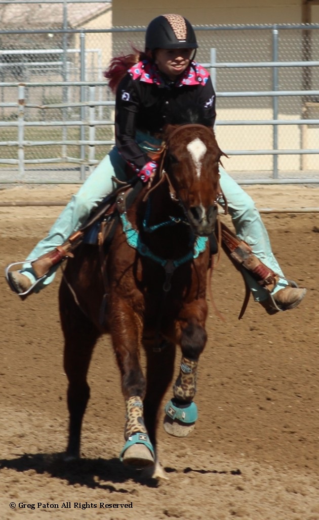 Pole-bending event, contestant races to finish of time trials at McCullough Arena, Pahrump Nevada, as seen in rodeos: Alamo; Alamo HS; Battle Mountain; Battle Mountain HS; Boulder City; Boulder City HS; Pahrump; Pahrump Valley; Pahrump Valley HS; Elko; Elko HS; Eureka; Eureka HS; Fallon; Fallon HS; Fernley; Fernley HS; Humboldt; Humboldt HS; Las Vegas; Moapa Valley; Moapa Valley HS; Spanish Springs; Spanish Springs HS; Washoe; Washoe HS; Wells; Wells HS; White Pine; White Pine HS; NSHSRA; Priefert Pavilion; & South Point; Petrack; & Petrack Park.