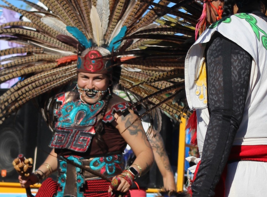 Pahrump Social Powwow 2025: Ninth image of the spectacular Gourde dancer troop choreographed routine.