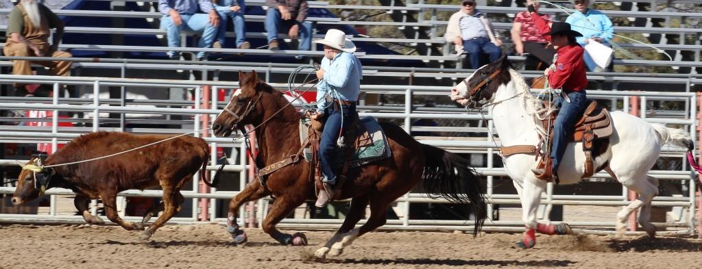 Team roping as seen in high school rodeos: Humboldt; Las Vegas; Moapa Valley; Mccullough; Pahrump; and Petrack.