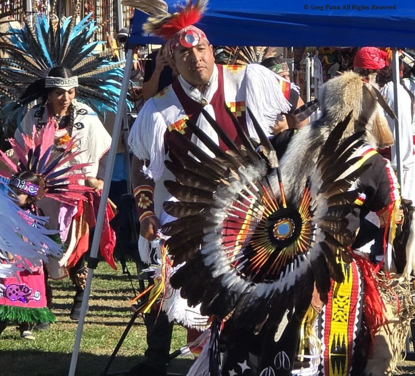 Pahrump Social Powwow Native American dancers at the beginning of the Grand Entry.