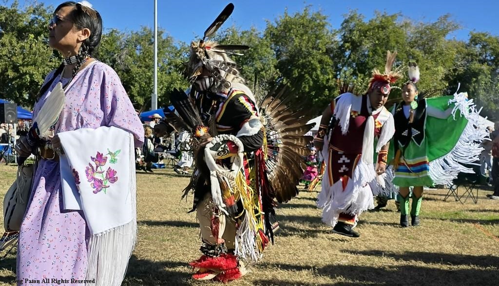 Pahrump Social Powwow Native American dancers lead the Grand Entry processional.