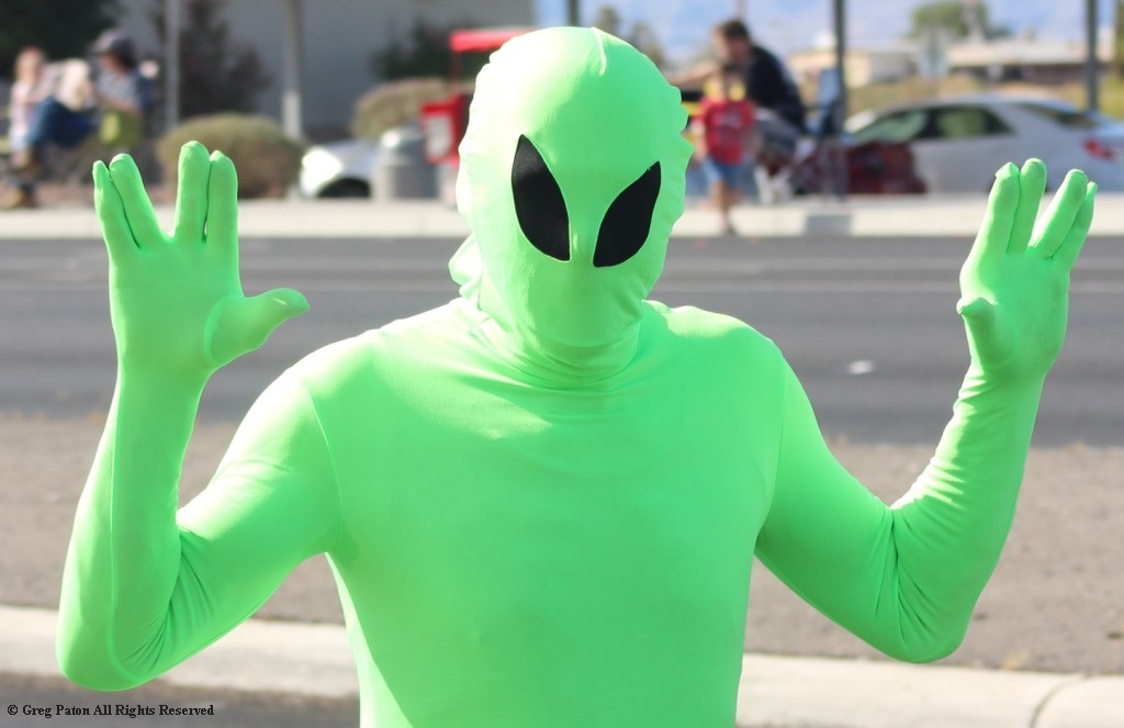 Pahrump Fall Festival Parade & Car Show green alien.